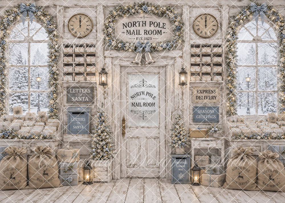 Avezano North Pole Mail Room Christmas Backdrop Designed By Enchanted Design Studio