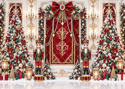 Avezano Red Gold Nutcracker Christmas Arch Backdrop Designed By Enchanted Design Studio