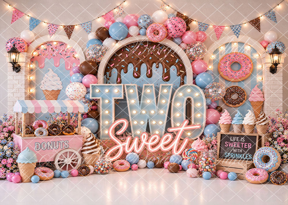 Avezano Donut Two Sweet Birthday Dessert Backdrop Designed By Enchanted Design Studio
