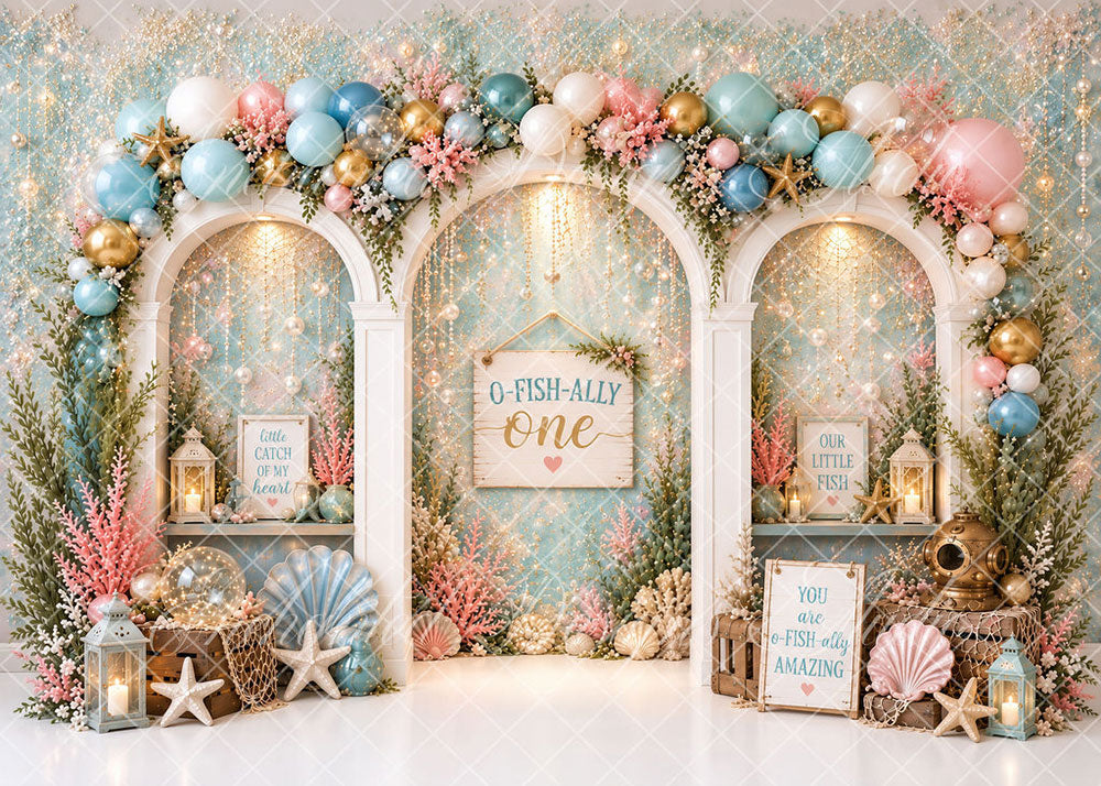 Avezano O-Fish-Ally One Underwater Ocean First Birthday Backdrop Designed By Enchanted Design Studio