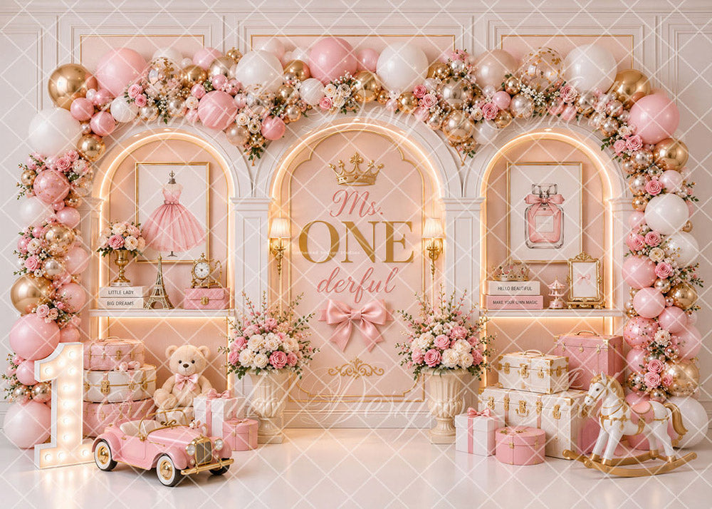 Avezano Ms Onederful Pink Princess Glam 1st Birthday Backdrop Designed By Enchanted Design Studio