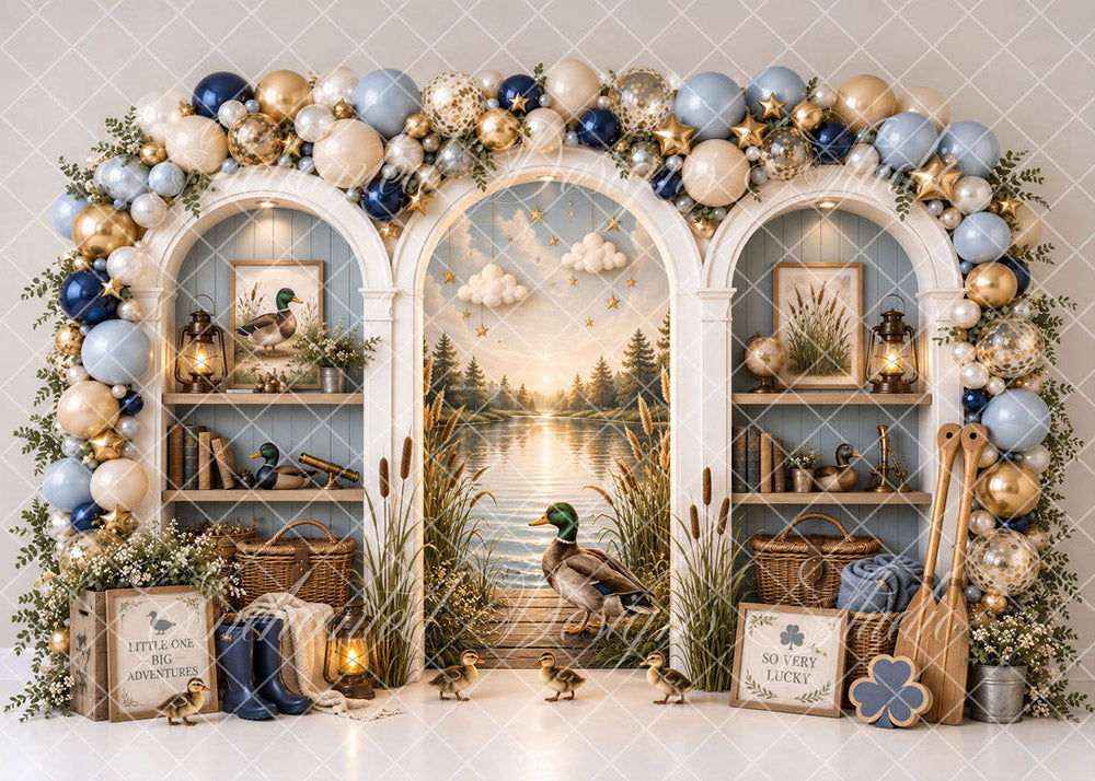 Avezano Little Duck Lake Adventure First Birthday Backdrop Designed By Enchanted Design Studio