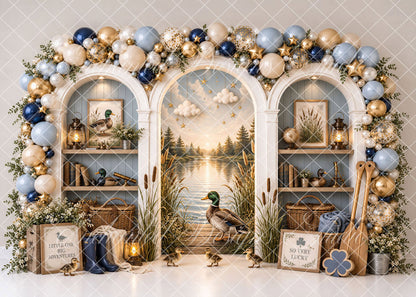 Avezano Little Duck Lake Adventure First Birthday Backdrop Designed By Enchanted Design Studio
