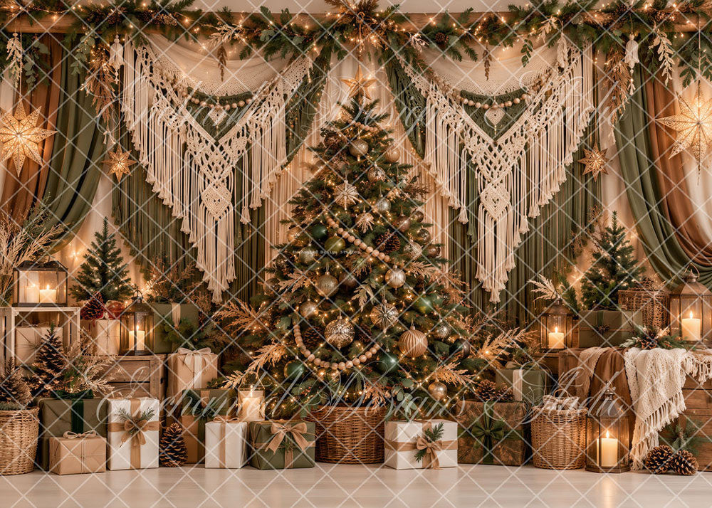 Avezano Boho Macrame Christmas Tree Gift Backdrop Designed By Enchanted Design Studio