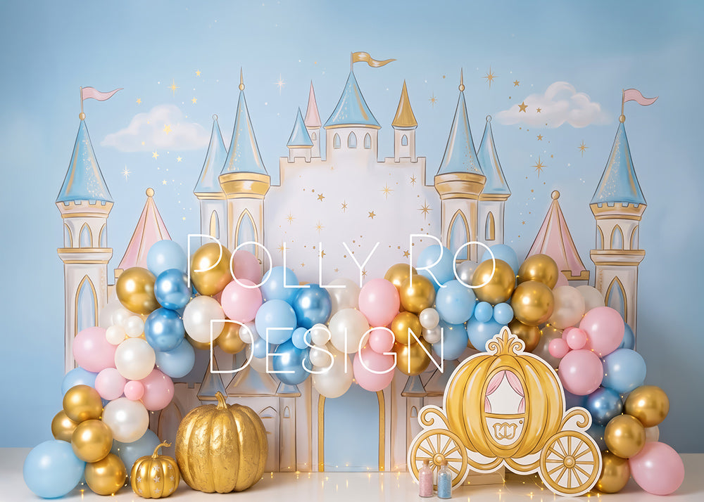 Avezano Princess Castle Pumpkin Carriage Balloon Photography Backdrop Designed By Polly Ro Design