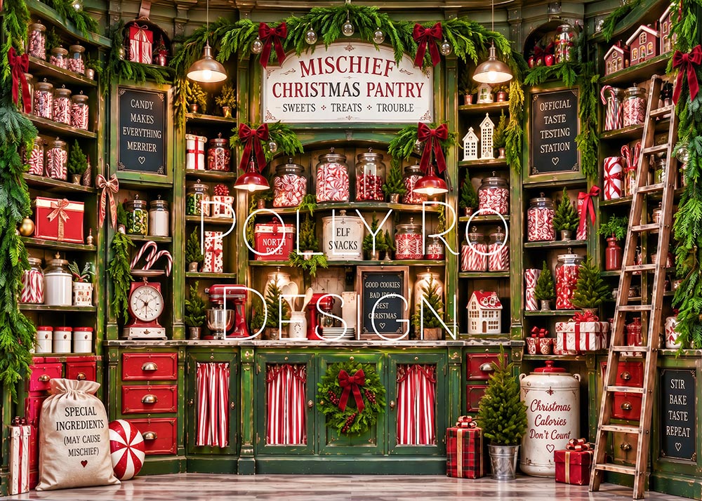 Avezano Christmas Pantry Candy Shop Bakery Photography Backdrop Designed By Polly Ro Design