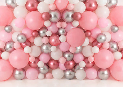 VIP Clearance Sale Avezano Pink Silver Balloon Wall Photography Backdrop