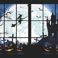Avezano Halloween Full Moon and the Witch 2 pcs Set Backdrop