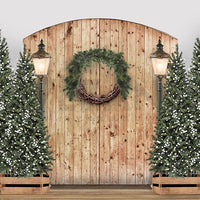 Avezano Winter Christmas Kitchen Decoration Photography Backdrop Room Set