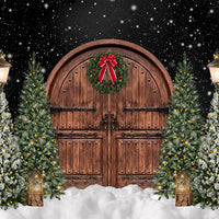 Avezano Winter Christmas Shop Photography Backdrop Room Set