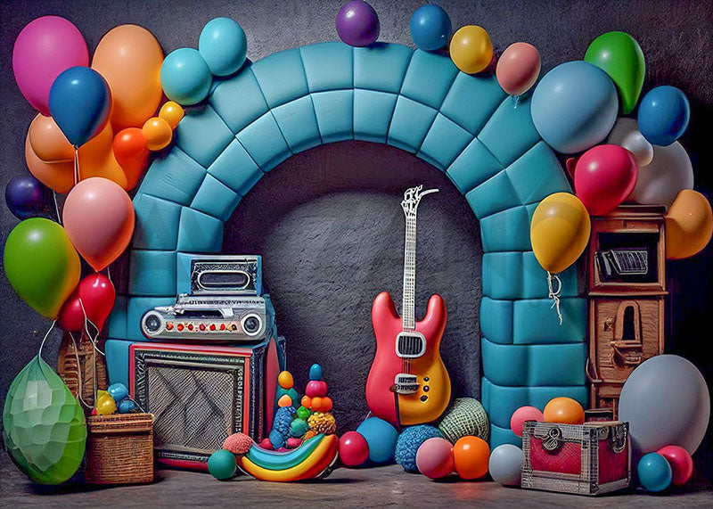 Avezano Colorful Balloons for Children's Birthday Party Photography Background-AVEZANO