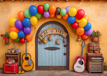 Avezano Colorful Balloon Decoration Children's Birthday Party Photography Background-AVEZANO
