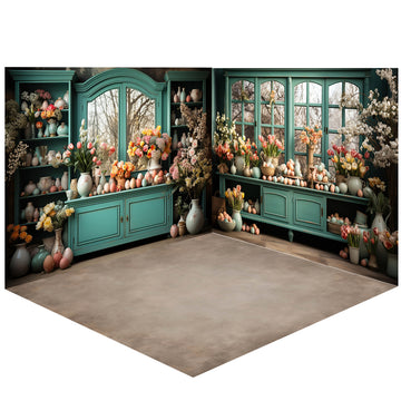 Avezano Easter Flower Room Photography Backdrop Room Set