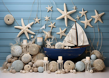 Ornement de voilier d'été Avezano Jouet Enfant Gâteau Smash Photographie Fond