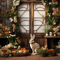 Avezano Easter Rabbit and Flowers 2 pcs Set Backdrop