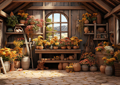 Avezano Spring Sunshine and Flower Room Photography Backdrop