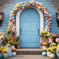 Avezano Spring Easter Blue Door 2 pcs Set Backdrop