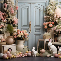 Avezano Spring Easter Eggs and Flowers 2 pcs Set Backdrop