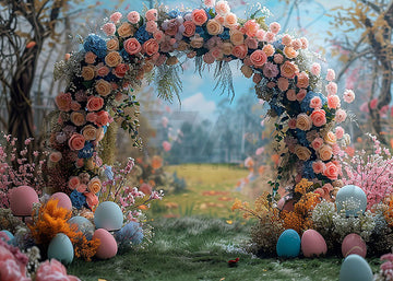 Avezano Easter Flower Arch Photography Backdrop