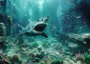 Avezano Summer Undersea Shark Photography Backdrop
