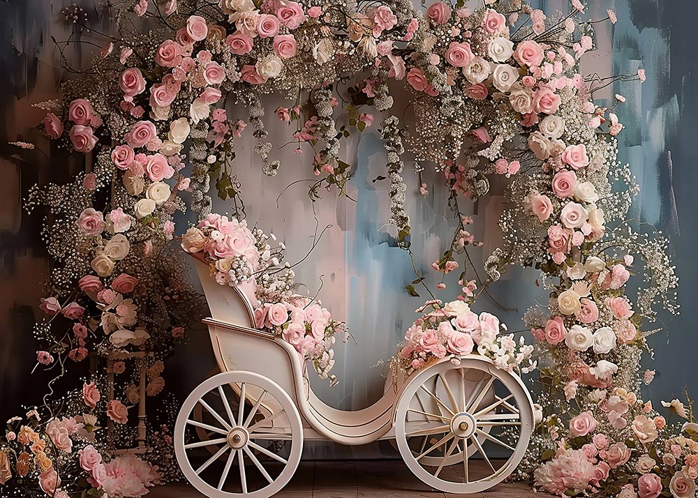 Avezano Spring Pink Flower Arch Photography Backdrop