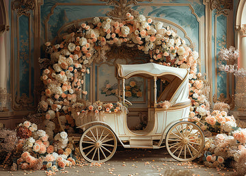 Avezano Spring Paint Walls and Flower Arches Photography Backdrop