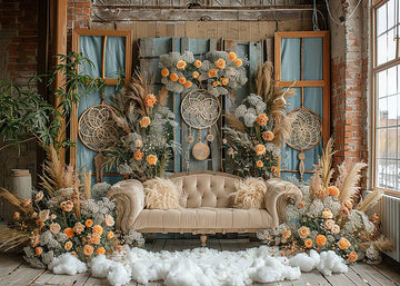 Avezano Bohemian Decorative Boho Sofa and Screen Photography Backdrop