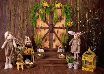 Avezano Easter Boho Style Bunny Doll Photography Background