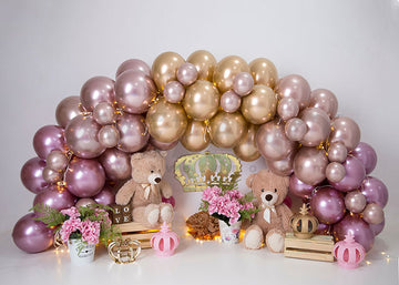 Avezano Balloon Arch and Bear Doll Party Photography Background
