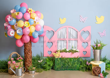 Avezano Balloon Flower Tree Cake Smash Photography Background