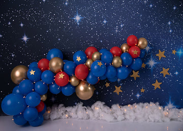 Avezano Starry Sky Themed Balloon Party Cake Smash Photography Background