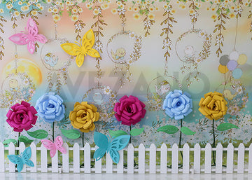 Avezano Paper Cut Flowers Party Cake Smash Photography Background
