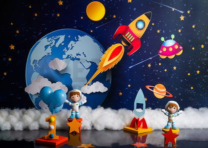 Avezano Space Astronaut Cake Smash Photography Background