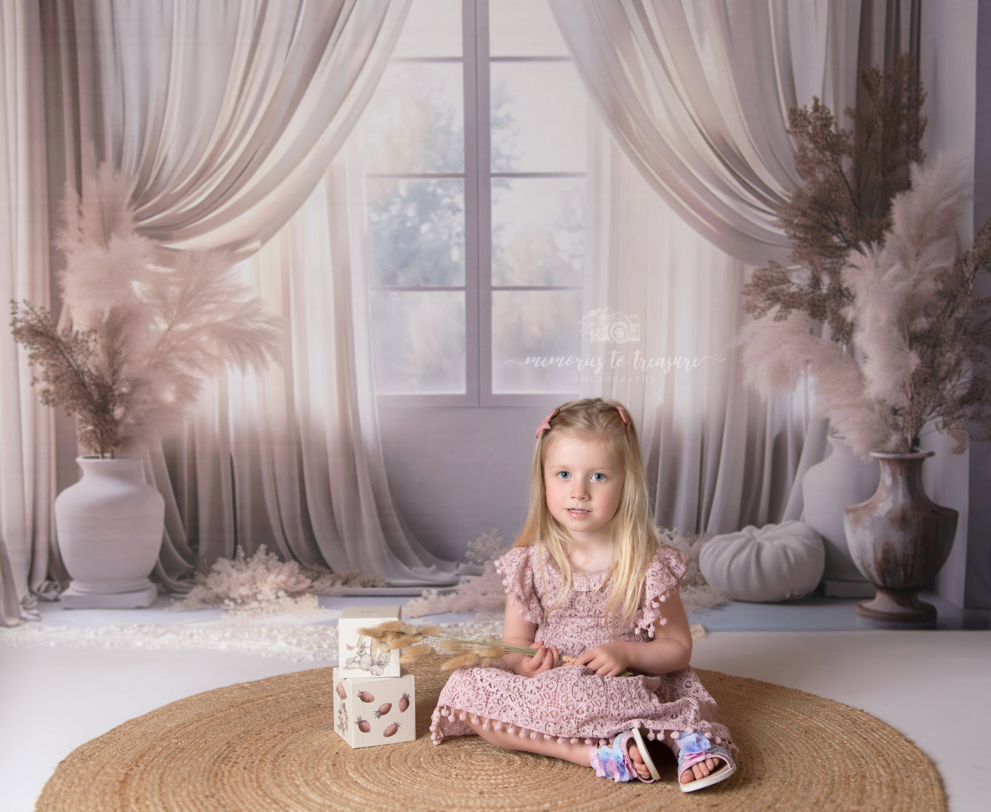 Avezano Printemps Bohème Rideau Blanc Fenêtres Toile De Fond Photographie Fête Des Mères