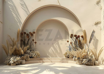 Avezano Boho Simple Arch Wall and Sunlight Photography Backdrop