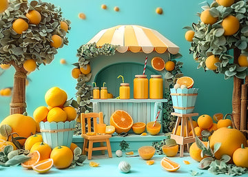 Avezano Orange Juice Themed Birthday Party Photography Backdrop