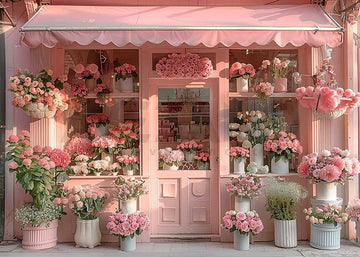 Avezano Spring Pink Flower Shop Photography Backdrop