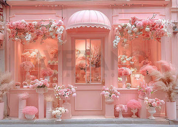 Avezano Spring Pink Shop Flower Decoration Photography Backdrop