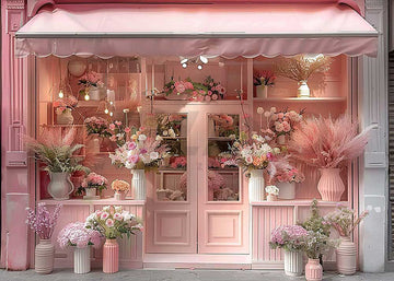 Avezano Spring Pink Flower Shop Flower Pots Photography Backdrop