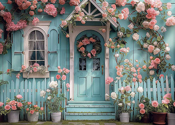 Avezano Spring House Full of Flowers Photography Backdrop