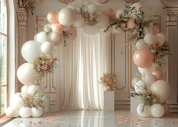 Avezano Bohemian Living Room Arch Balloon Photography Background