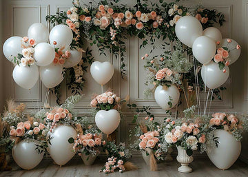 Avezano Bohemian Wedding Party Pink Balloons and Roses Photography Background