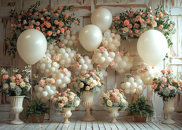 Avezano Bohemian Wedding Party Roses and Balloons Photography Background
