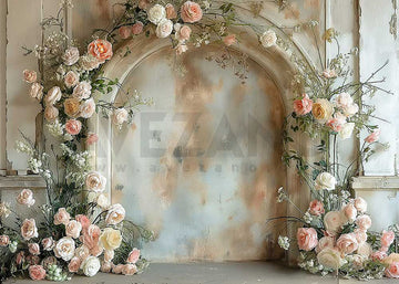 Avezano Spring  Flowers Rose Arch Photography Backdrop