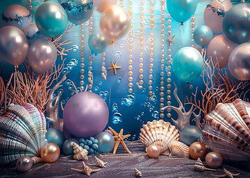 Avezano Summer Undersea Theme Party Shells Photography Backdrop