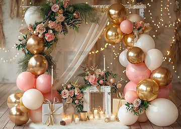 Avezano Balloons Birthday Party Rose Cake Smash Photography Background