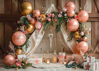 Avezano Balloons Birthday PartyTent Cake Smash Photography Background