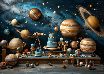 Avezano Cosmic Planet Cake Birthday Party Photography Background