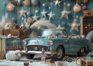 Avezano Little Blue Sports Car Cake Smash Party Photography Background