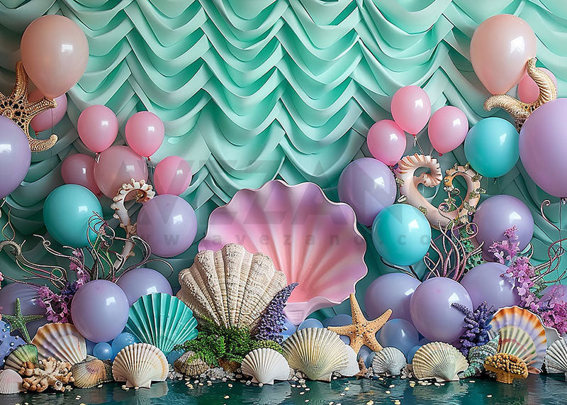 Avezano Sea Shell Mermaid Theme Photography Background